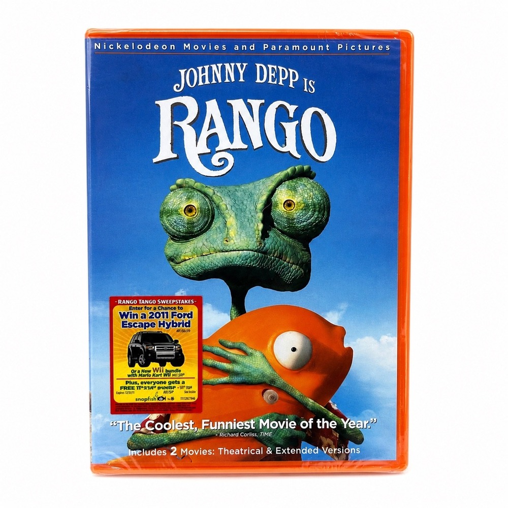 Rango DVD Johnny Depp Nickelodeon Paramount Extended & Theatrical Versions New